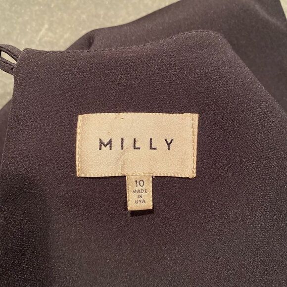 #140 MILLY Black Flutter Sleeve Cocktail Dress - Picture 6 of 9